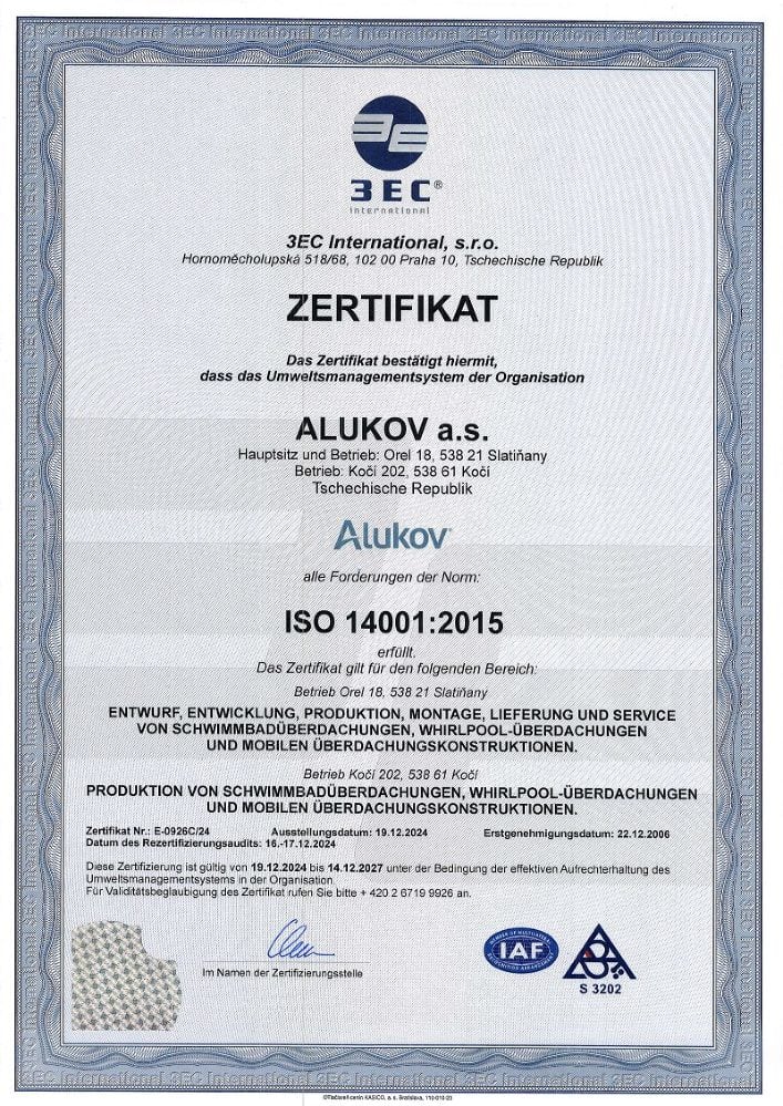 Zertifikat ISO 14001